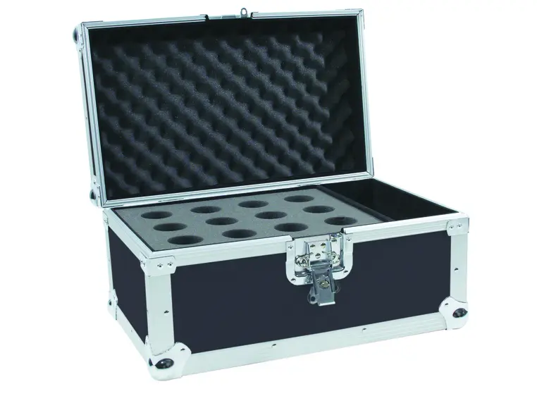 Microphone case for 12 mikrofoner, sort finish 